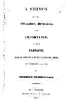 Chamberlain on Sabbath 1830