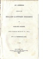 Mathewson Sermon 1841