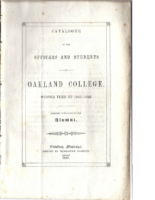 Oakland Catalogue 1848