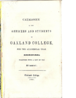 Oakland Catalogue 1851