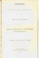 Stanton Inauguration 1851